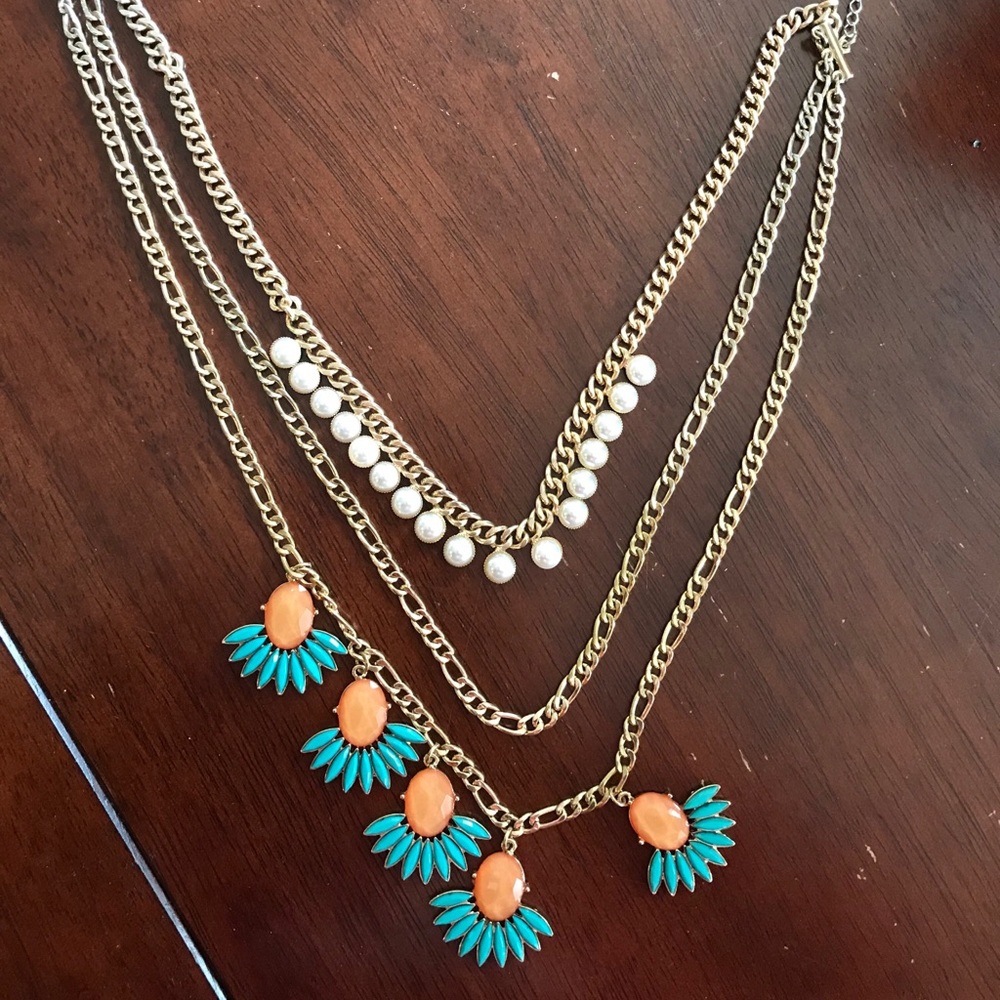 Layered gold statement necklace